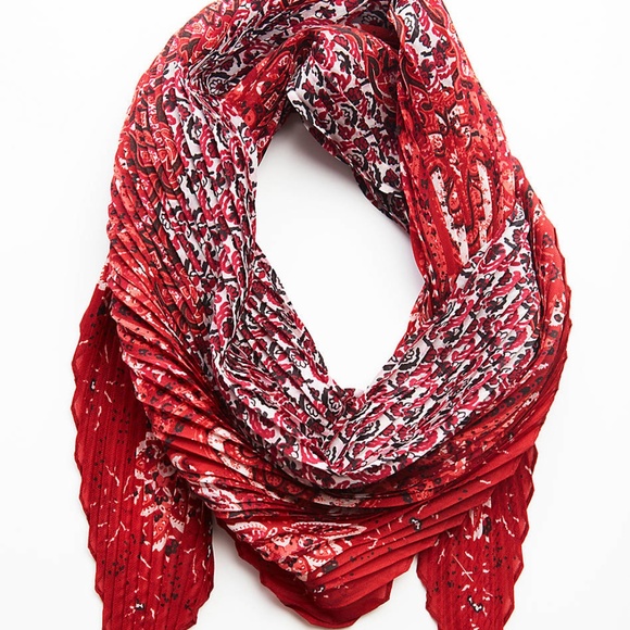 J. Jill NWT Pleated Mixed-Paisley Square Scarf - Picture 1 of 9